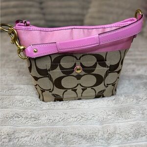 Coach Pink and Brown Shoulder Bag